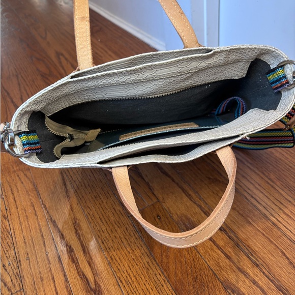 Consuela thunderbird essential tote leather snakeskin cream purse crossbody bag - Picture 5 of 7